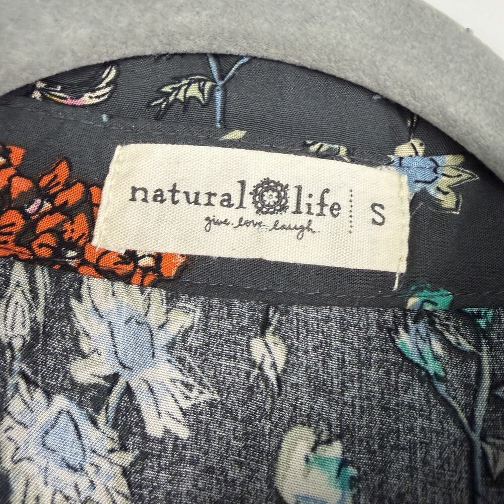 Natural Life Tiered Maxi Dress Size Small Gray Floral Prairie Boho Cottagecore - Picture 4 of 13